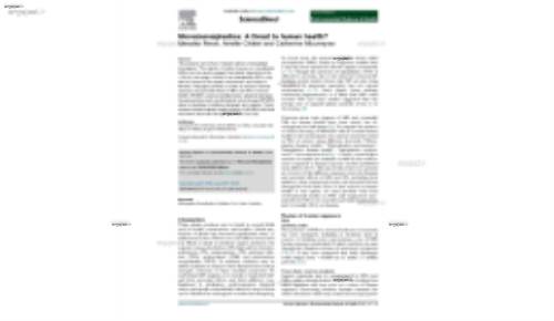 Micro(nano)plastics: A threat to human health? Messika Revel, Amélie Châtel and Catherine Mouneyrac